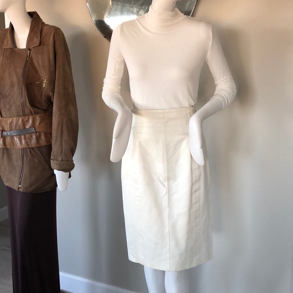 Escada 100% cotton pencil skirt white 6